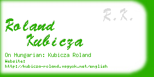 roland kubicza business card